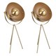 image 1 of Pair of Retro Satin Brass Tripod Table Lamps | Gold | Gold | Large | 2
