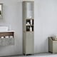 image 8 of Bath Vida Priano 2 Door Tall Bathroom Cabinet With Mirror, Grey & Oak