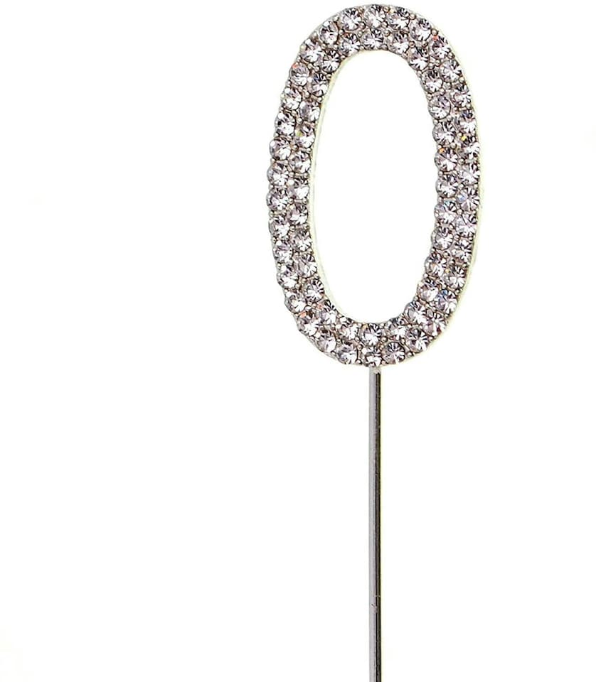 image 1 of 50  Silver Diamond Sparkley CakeTopper Number Year For Birthday Anniversary Party Decorations | Silver