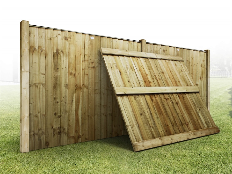 image 1 of eDecks Heavy Duty Vertilap Featheredge Fence Panels, 6ft x 5ft - Pack of 5