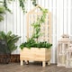image 2 of Outsunny Wooden Garden Planters with Trellis for Vine Climbing Plants, Natural | Brown