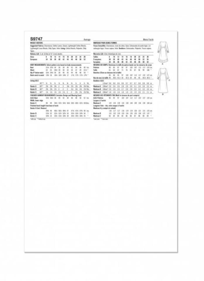image 1 of Simplicity 9747 Paper Sewing Pattern – Women’s Dress, Size Y5 (18–20–22–24–26), Intermediate