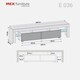 image 5 of Stylish Oak & Black TV Unit 200cm – Matt Finish with Glass Elements Multi
