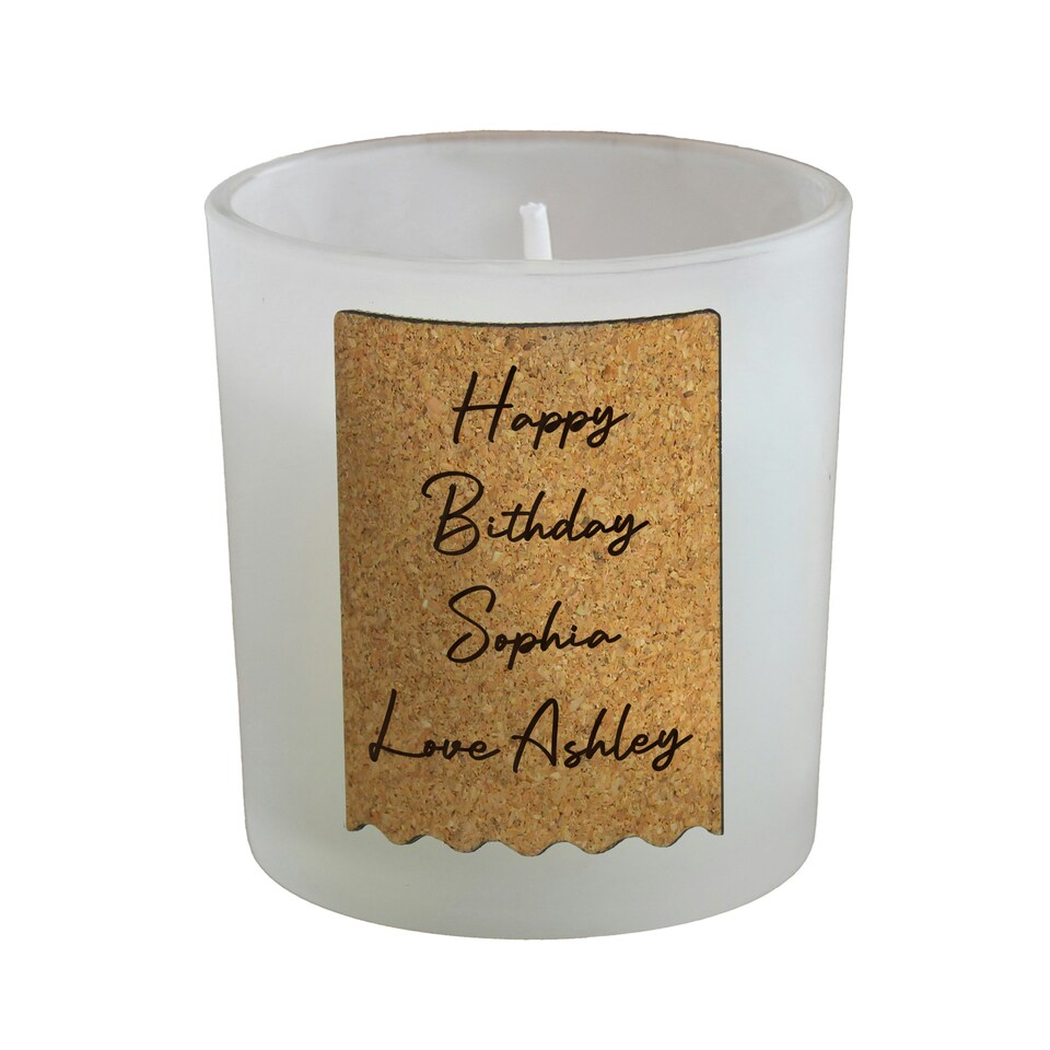 image 1 of Personalised Cork Label Candle Jar Clear