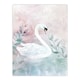 image 3 of Swan Lake Pink Green Watercolour Living Room Black Framed Wall Art Print A4
