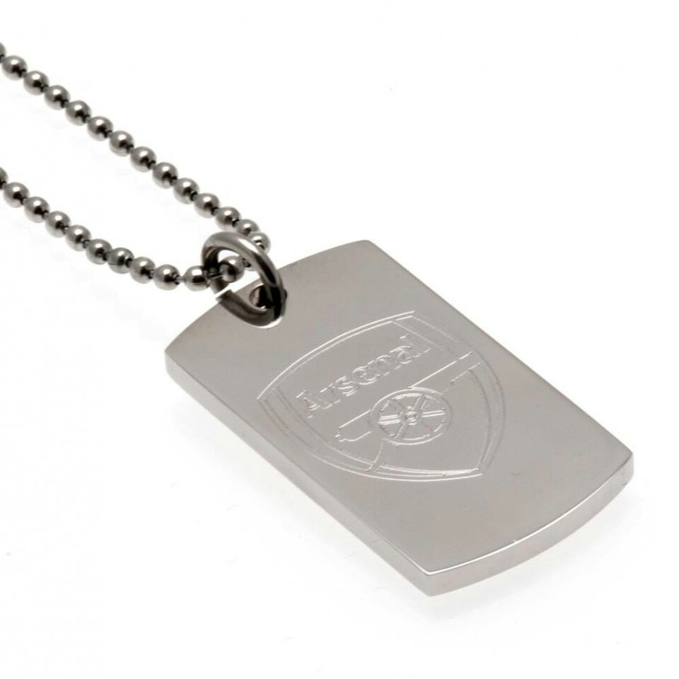 image 1 of Arsenal FC Engraved Dog Tag And Chain - Metal - One Size