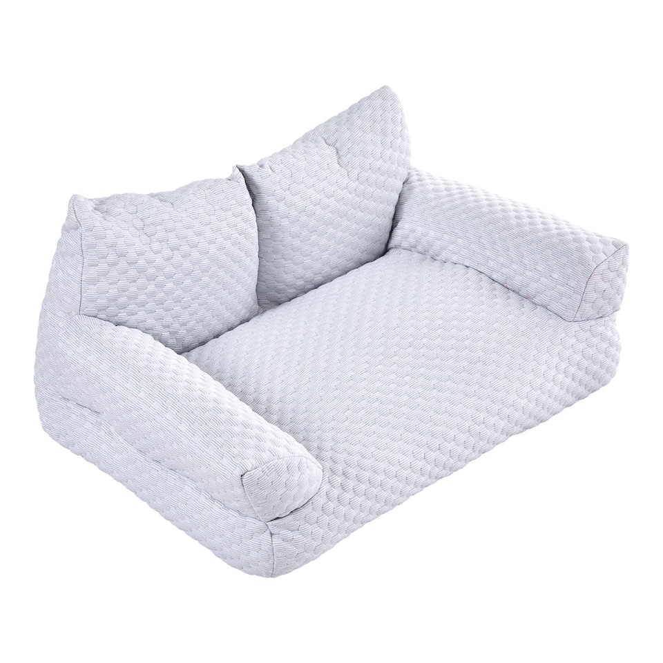 image 1 of Living and Home Ice Silk Cooling Pet Sofa Bed for All Seasons Use | Grey | One Size