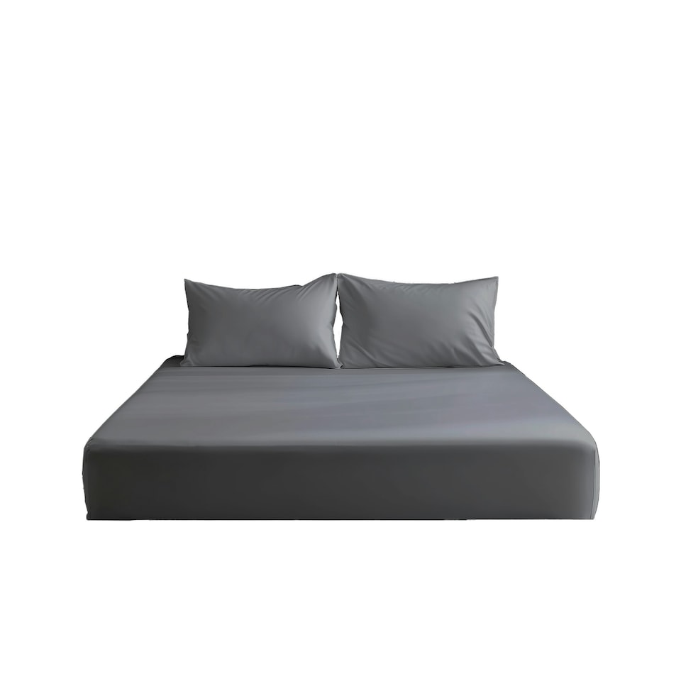 image 1 of Luxury 200TC Soft Touch Fitted Sheet Bed Linen 40cm Extra Deep Skirt Grey | Grey | King