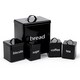 image 1 of 5pc Black Kitchen Canister Set Bread Biscuits Tea Sugar Coffee | Black