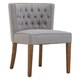 image 2 of Interiors by Premier Grey Fabric Dining Table, Button Tufted Design Accent Dining Table, Back Living Room Chair with Wooden Legs Grey