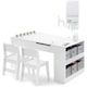 image 1 of COSTWAY 2-in-1 Kids Art Table Set with Chairs White