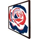 image 1 of Red & blue rose print (Picutre Frame) Brown | XL