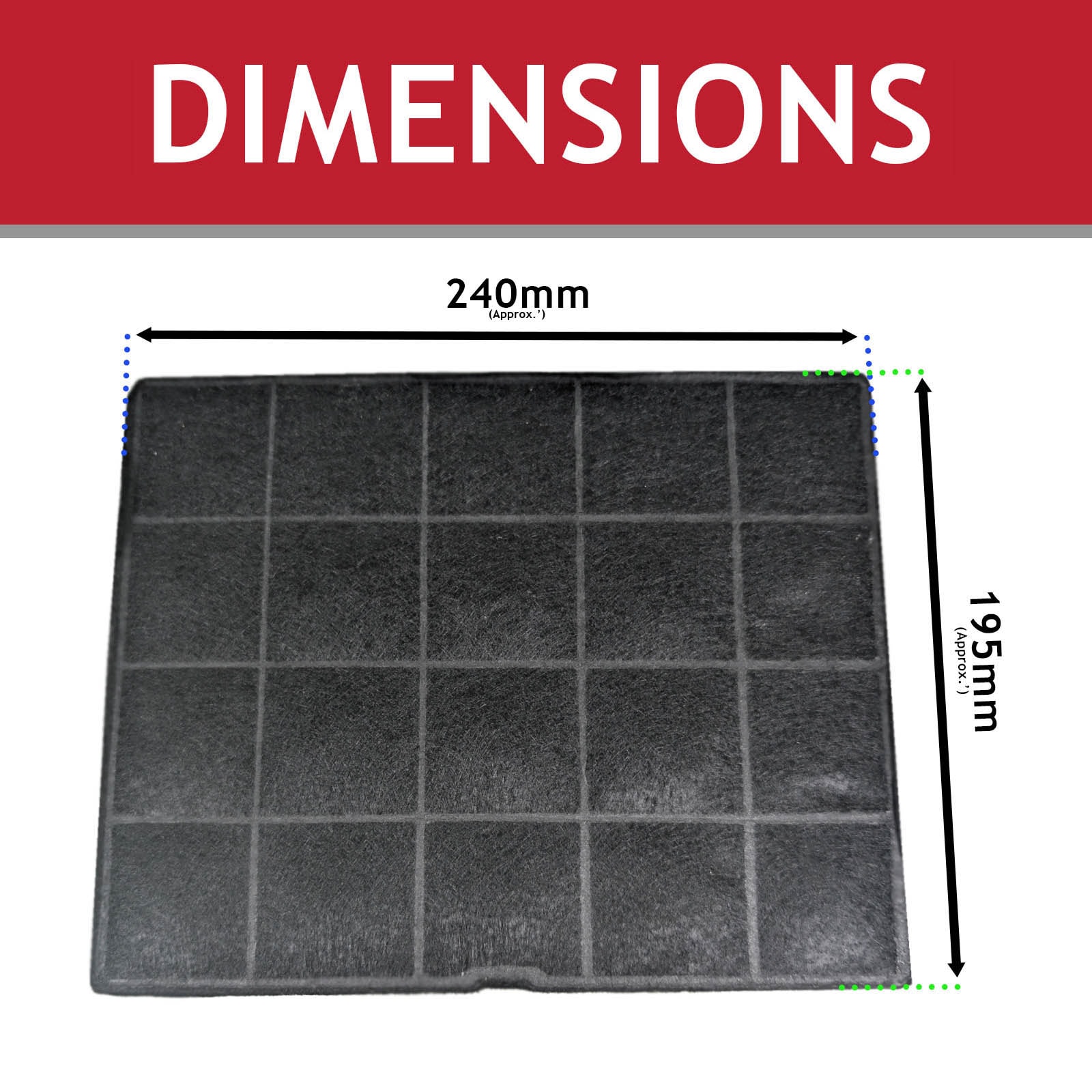 SPARES2GO Carbon Filter for Zanussi ZHC62352X ZHC92352X ZHB60460XA