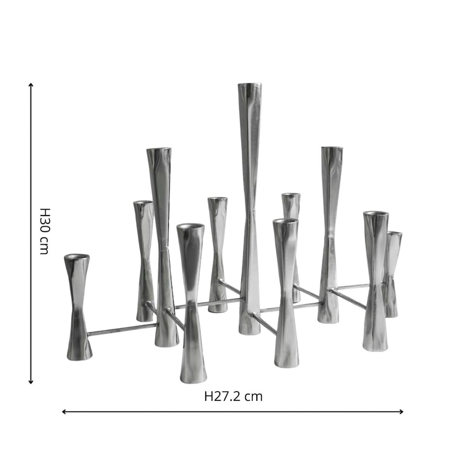 image 1 of Parker 11 Piece Candle Centerpiece - Mild Steel - L27 x W51.5 x H42 cm - Black | Black | 1