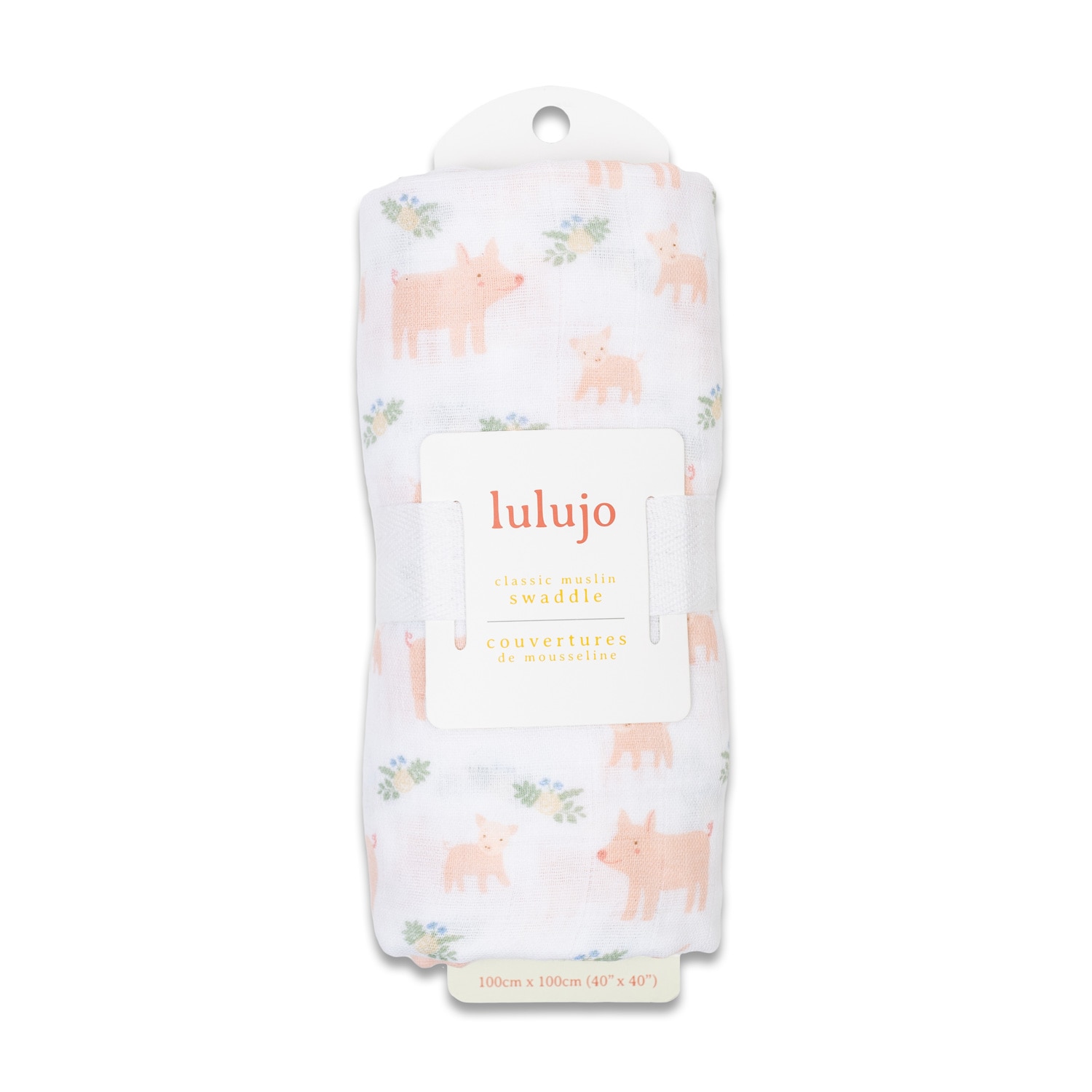 Lulujo Muslin Swaddle - Pigs