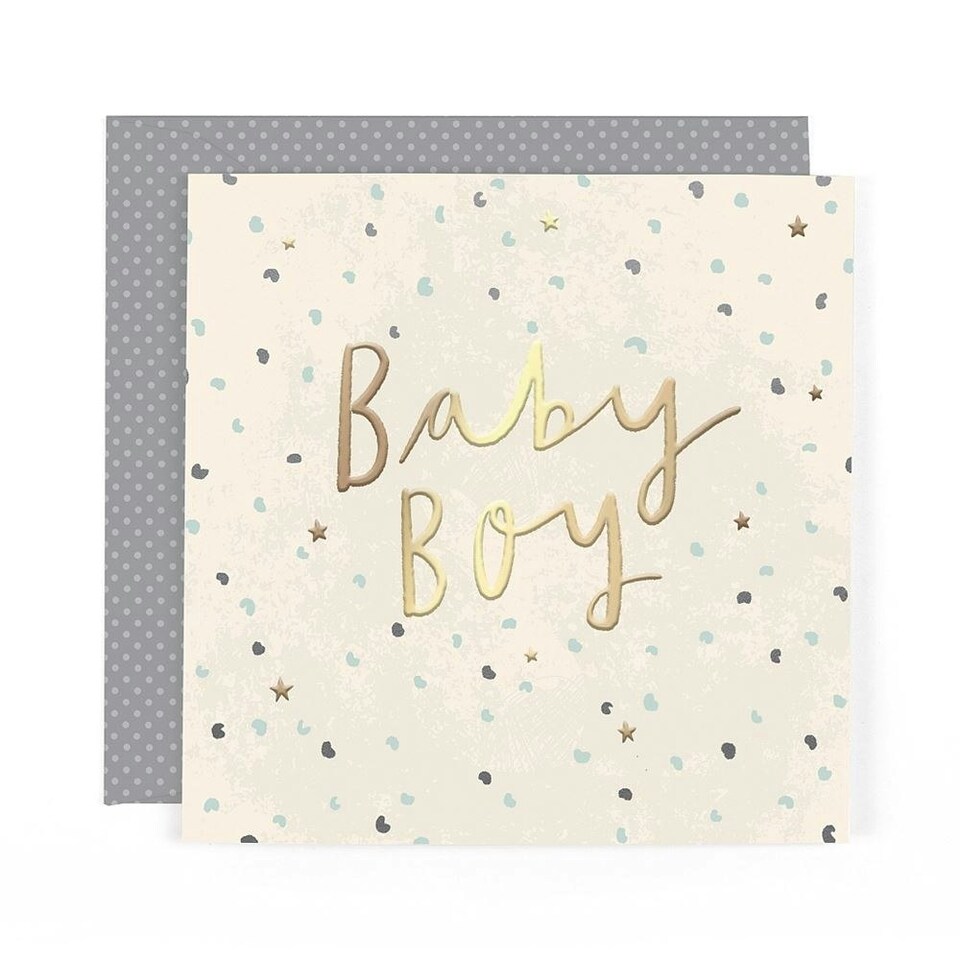 image 1 of Stunning Luxury Foiled New Baby Boy Birth Congratulations Card