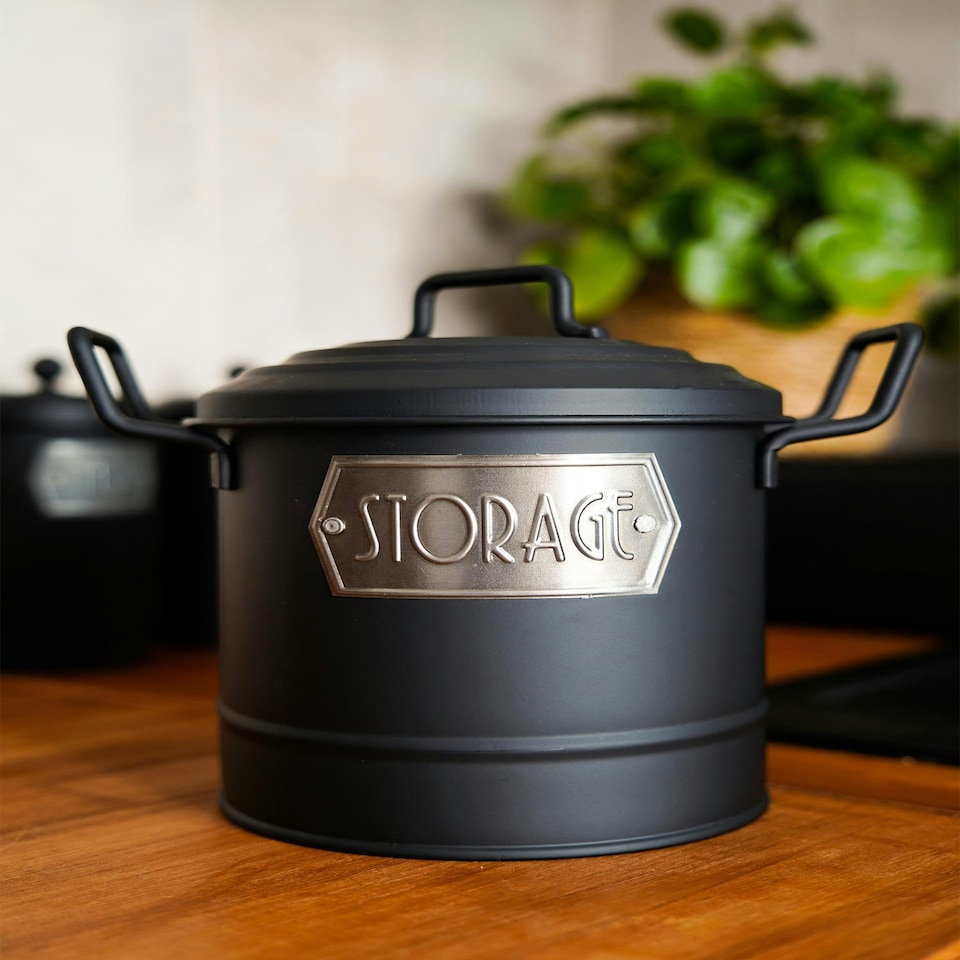 image 1 of Black Kitchen Storage Bin