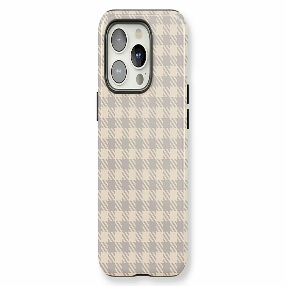 image 1 of Muted Houndstooth Phone Case | Brown | iPhone 12
Tough | iPhone 12
Tough