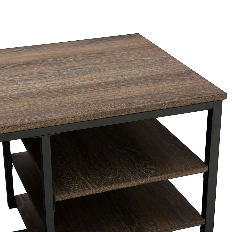 image 1 of Sunjoy Studio Space Desk Black | wood grain