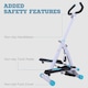 image 8 of HOMCOM Foldable Stepper Adjustable Step Machine w/ Handlebar LCD Display, White