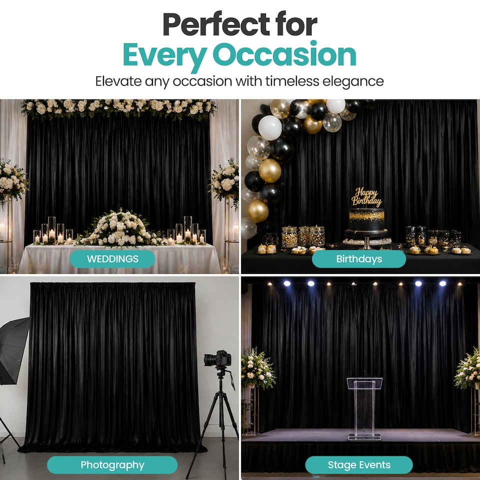 image 1 of 3x3m Spandex Backdrop Photography Background Drapes with Rod Pocket
