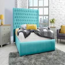 Terra Plush Small Double Bed Frame - Teal