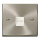 image 1 of SE HOME Satin / Brushed Chrome Secondary Telephone Single Socket White | Satin Chrome