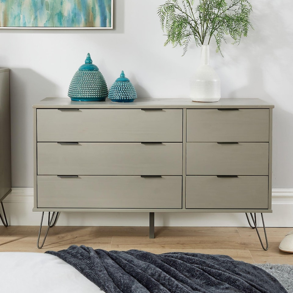image 1 of Chest of 4 Drawers Clothing Cabinet Storage Organiser Bedroom Furniture | Grey