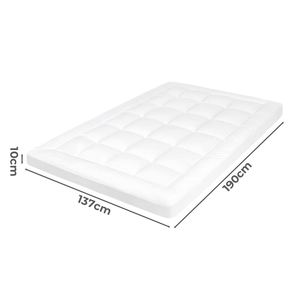 image 1 of Lavio Mattress Topper 10cm Deep Soft Microfibre Washable with Strap  Double