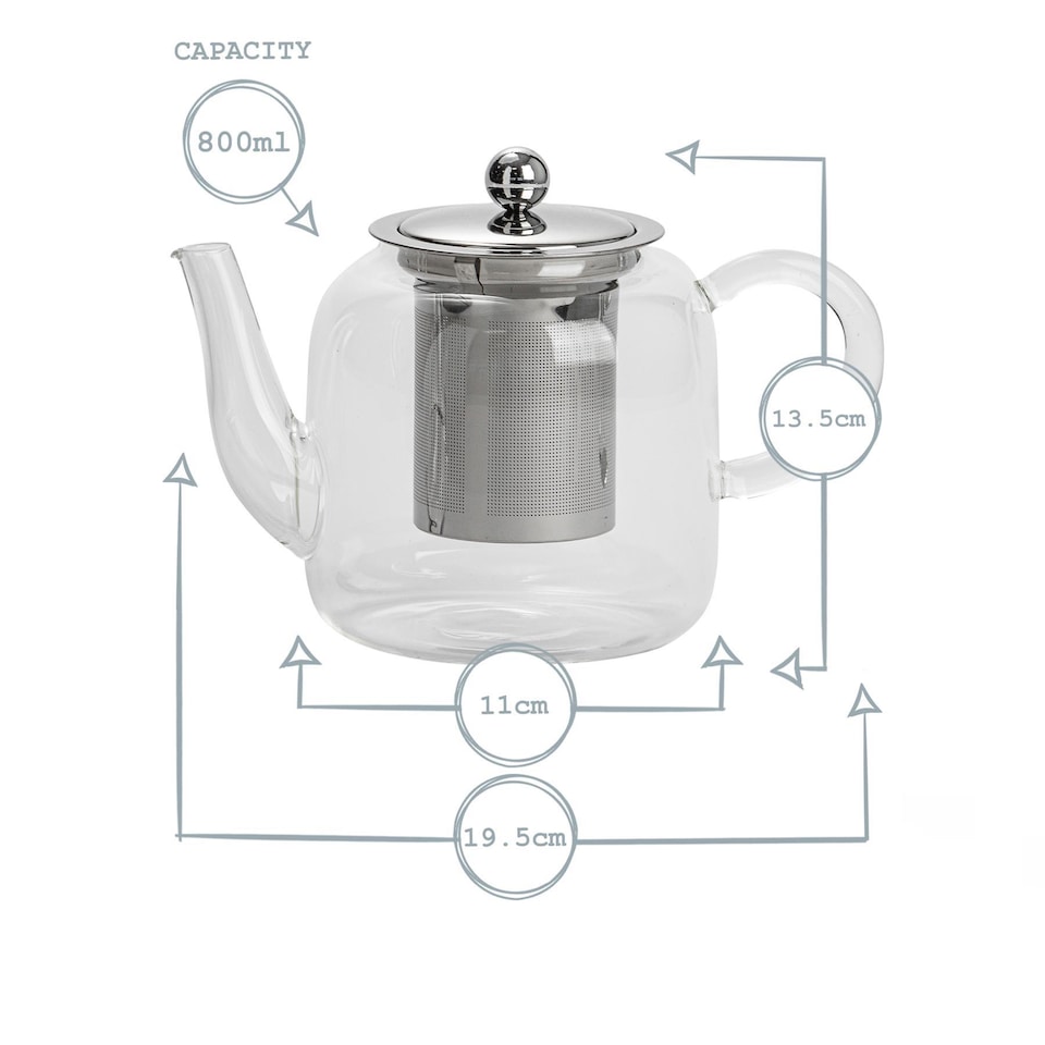 image 1 of Argon Tableware Glass Infuser Teapot - 800ml