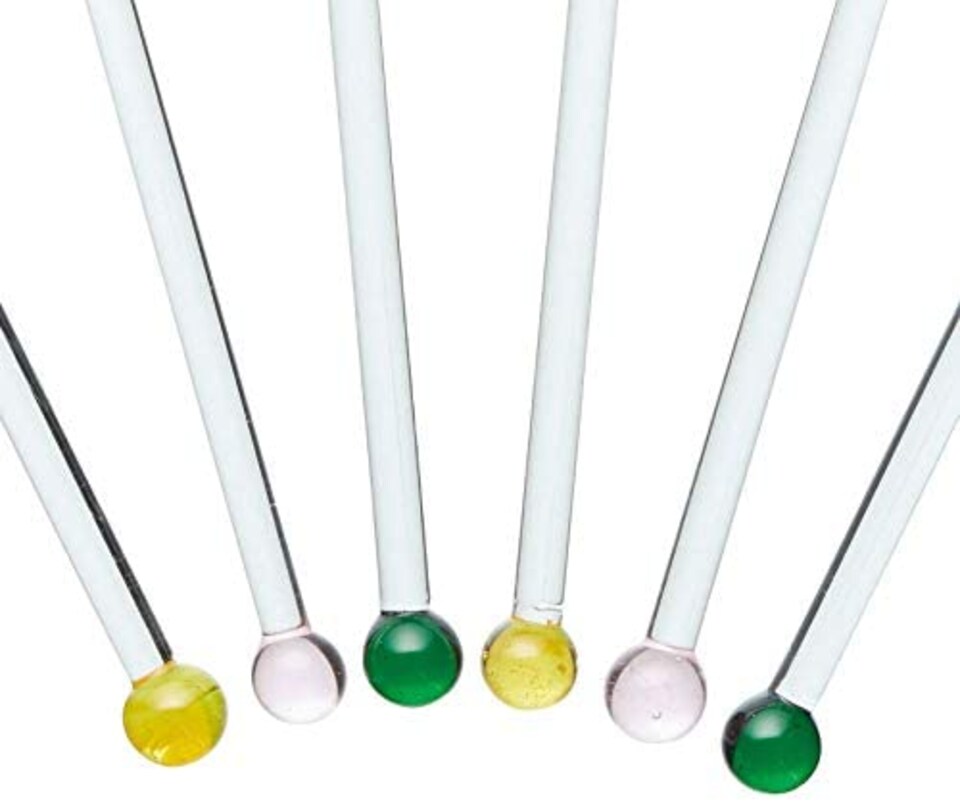 image 1 of BarCraft Set of 6 Tropical Chic Novelty Glass Cocktail Stirrers