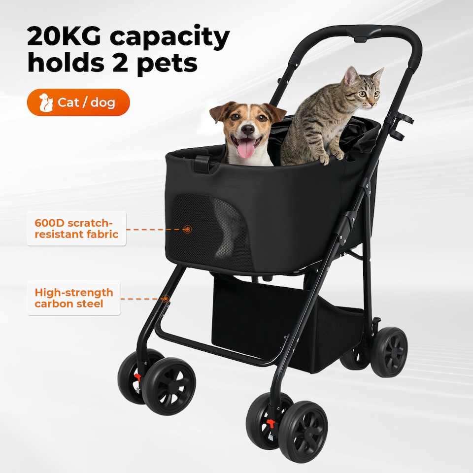 image 1 of Skylos Pet Stroller Dog Cat Puppy Pram Pushchair Travel Cart Buggy Carrier