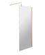 image 1 of Balterley Blymhill Contemporary Bathroom 8mm Glass Profile Wetroom Screen with Support Bar, Brushed Brass, 1950 x 700 x 14mm