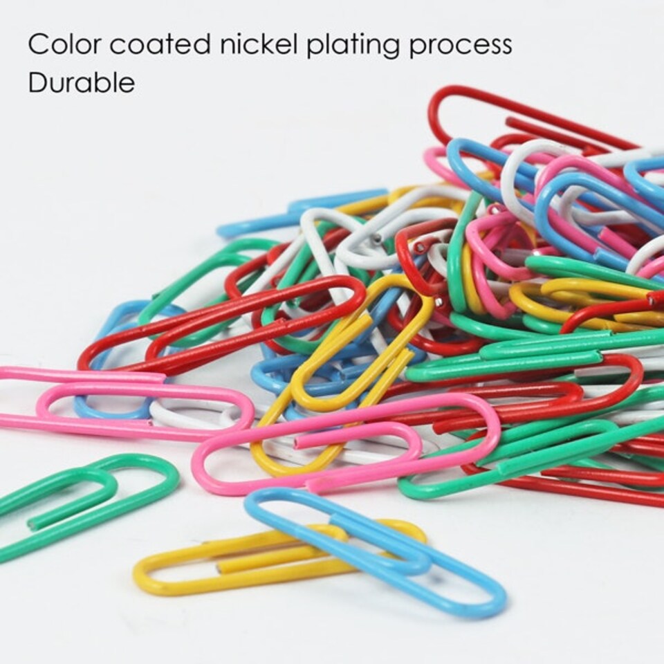 image 1 of Pack of 100 Assorted Coloured 33mm Paper Clips