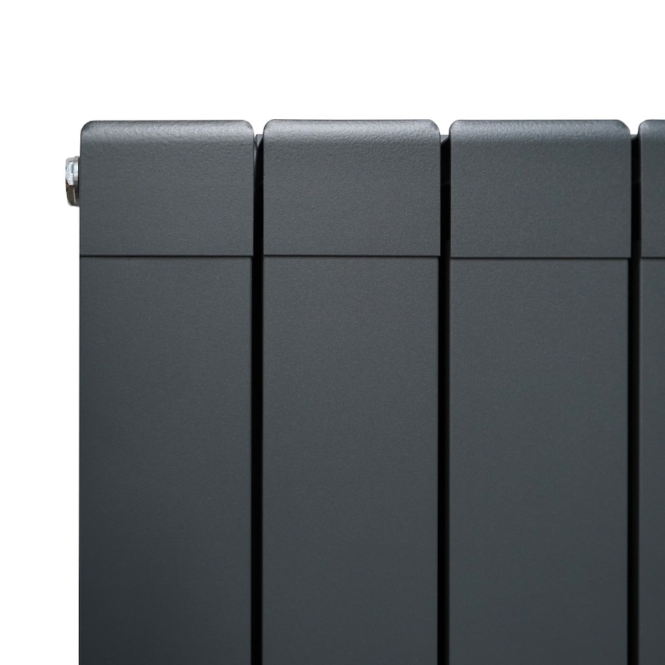 image 1 of Aluminium Radiator & Valves 1800mm x 315mm Anthracite Grey