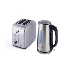 Hamilton Beach Rise Kettle & 2 Slice Toaster Set - Brushed