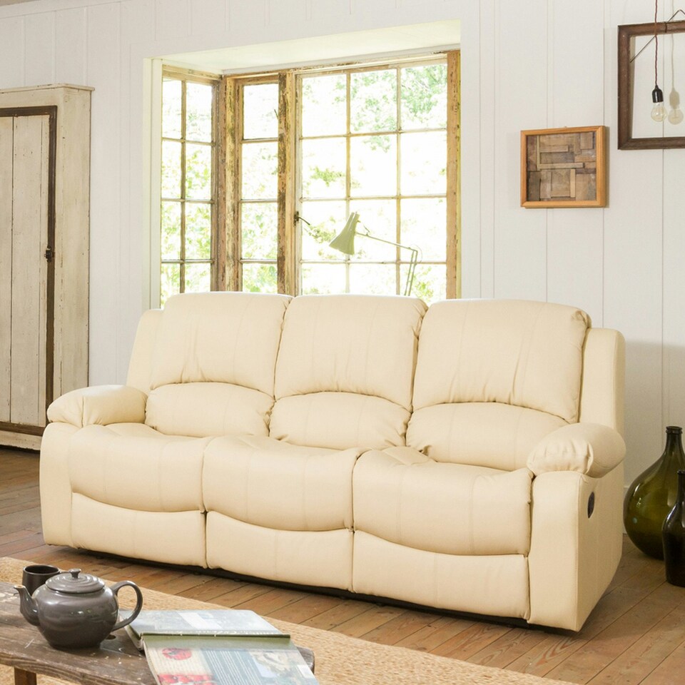 image 1 of Glendale 3 Seat Reclining Sofa - Cream