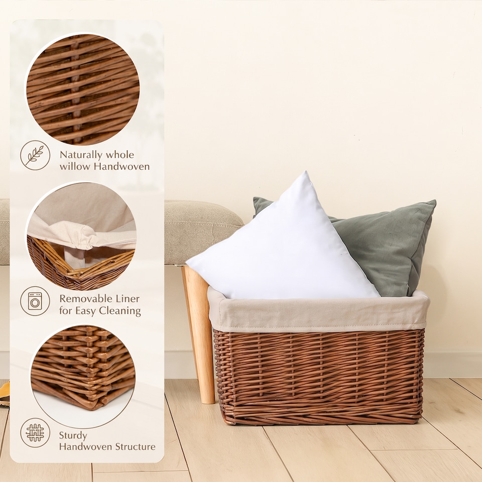image 1 of Wickerfield Wicker Storage Basket with Removable Liner