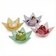 image 2 of Glass Star Shaped Nibble Bowls Decorative Serving Dishes | Multi | One of each colour (4 Set)