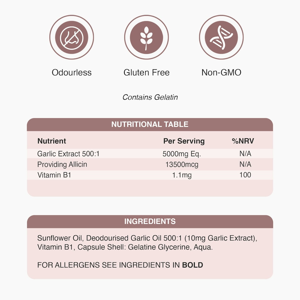 image 1 of Zipvit Odourless Garlic 5000mg – Heart & Energy Support with B1, 360 Capsules, 12-Month Supply