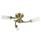 image 3 of ValueLights 3 Way Spiral Flush Antique Brass Effect Ceiling Light Fitting With Glass Shades