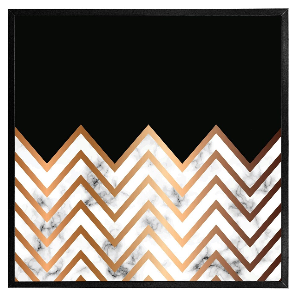 image 1 of Marble zig zag pattern (Picutre Frame) Brown | XS