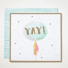 Kindred Sherbet Glitter Balloon Well Done Congratulations Blank Card