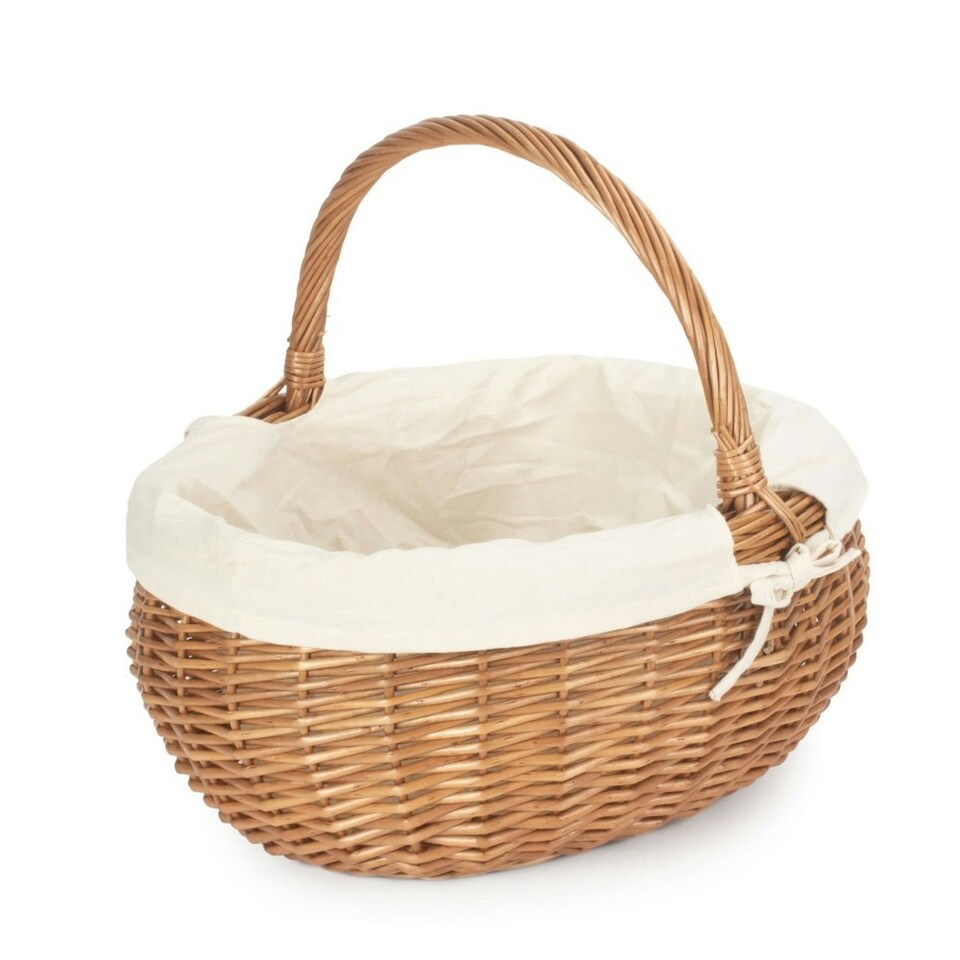 image 1 of Deluxe Wicker Shopping Basket White | White | L