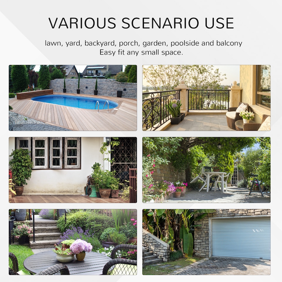 image 1 of Outsunny Folding Rattan Garden Dining Table, 68 cm Round Rattan Garden Table with Water Ripple Tempered Glass Top, Wicker Edging and Steel Frame for Outdoor, Patio, Brown