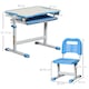 image 5 of HOMCOM Kids Desk and Chair Set Adjustable Tiltable with Drawer Pen Slot Hook | Blue