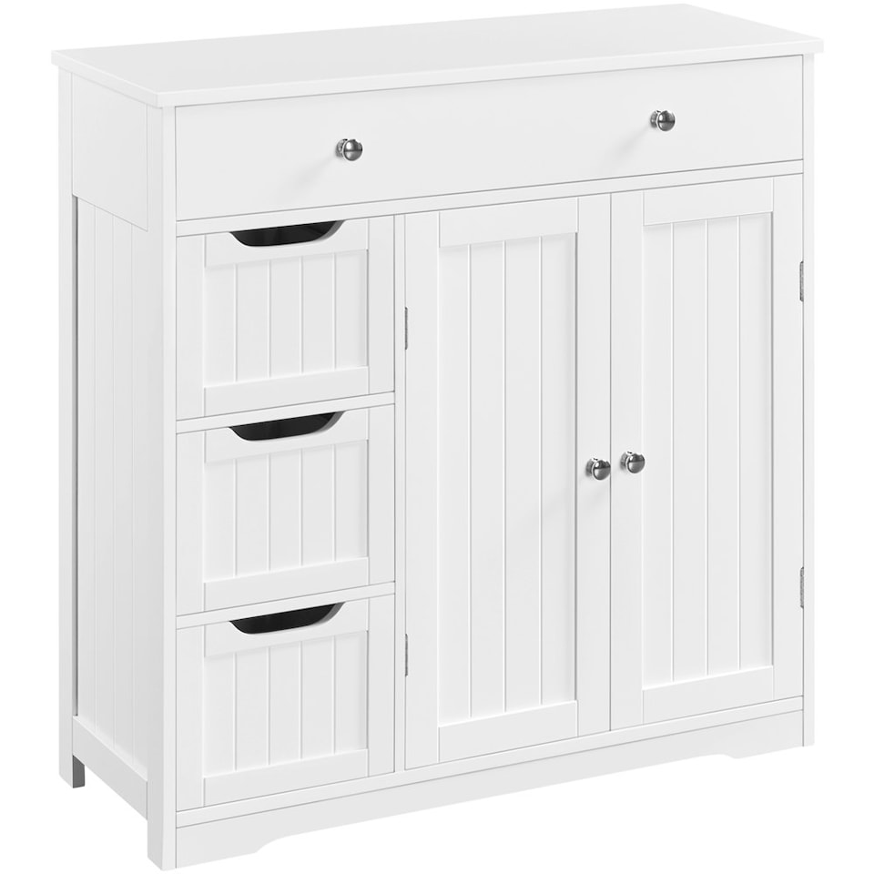 image 1 of Yaheetech  Practical Storage Cabinet with 4 Drawers White