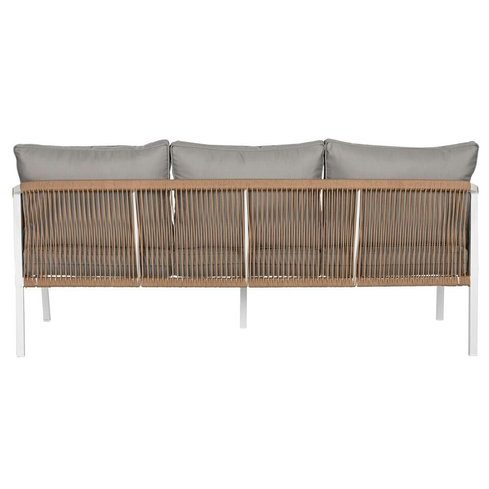 image 1 of Table Set with 3 Armchairs Home ESPRIT White Natural Light grey 189 x 73 x 84 cm N/A