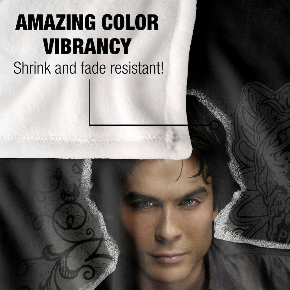 image 1 of Vampire Diaries Portrait Damon Blanket - Multicoloured - One Size