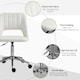 image 7 of Vinsetto Modern Office Chair, Velvet-feel Fabric Desk Chair with Wheels, Comfy Armless Swivel Vanity Chair for Makeup, Nail Tech, Bedroom, Cream White